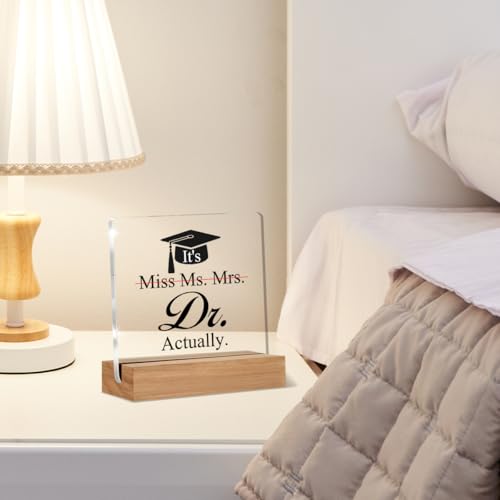 PhD Graduation Gift for Her - Acrylic Desk Plaque Sign