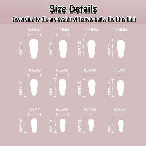 Blue French Tip Long Square Press on Nails with Plum Blossom Design