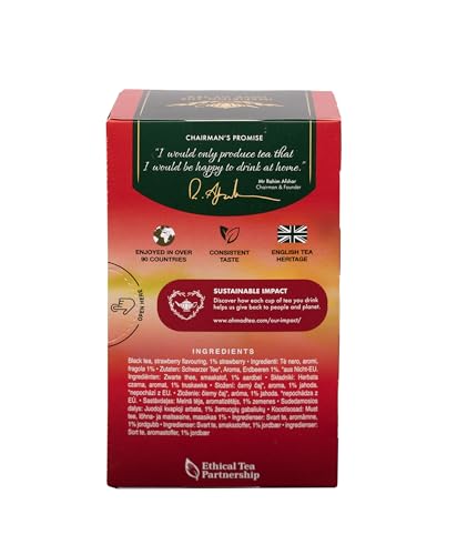 Ahmad Tea Strawberry Sensation Black Tea, 120 Count Tagged Tea Bags
