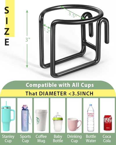 Kevenal Stainless Steel Shopping Cart Cup Holder - Universal Fit, Anti-Slip & Rust-Resistant