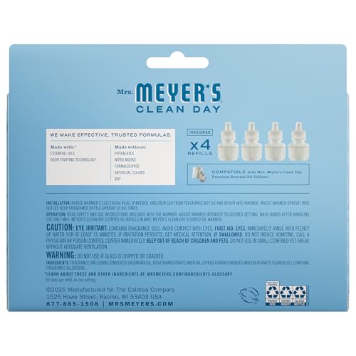 Mrs. Meyer's Clean Day Rain Water Scented Oil Refill Pack of 48