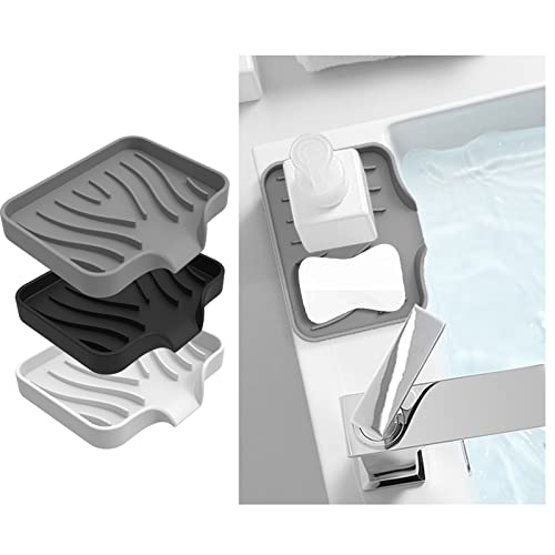 HANCELANT Silicone Soap Holder - Self-Draining Shower Soap Dish, 3 Pack