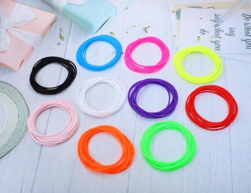 PENTA ANGEL Retro Neon Silicone Jelly Bracelets - 30 Pack