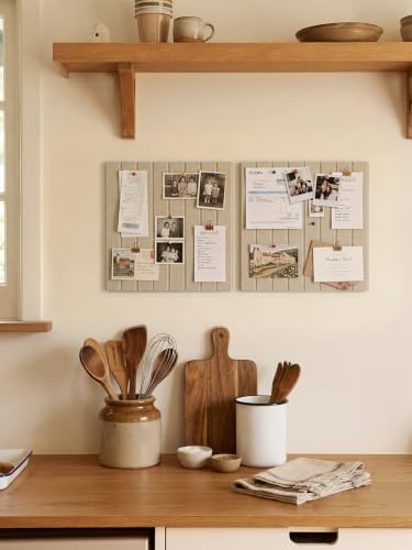 Oatmeal Gray Felt Bulletin Board Tiles - 2 Pack for Small Spaces