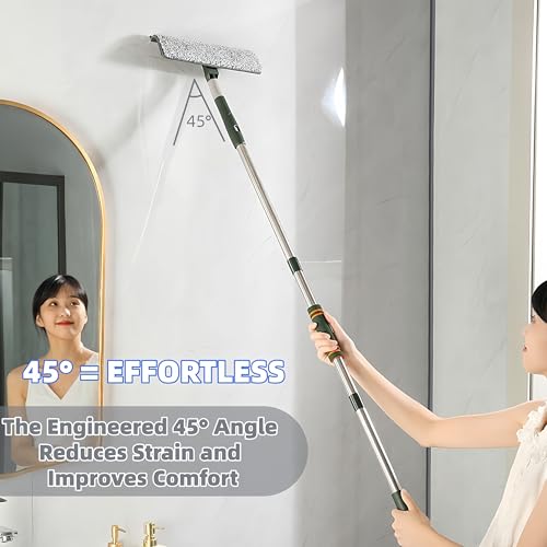 4-in-1 Window Squeegee Cleaner Kit with 81" Extendable Pole