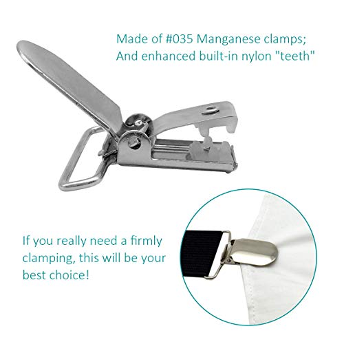 RayTour Heavy Duty Suspender Clips for Webbing & Bed Sheets - 1 Inch (25mm), Pack of 20
