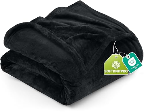 Utopia Bedding King Size Fleece Blanket - Black Plush Microfiber