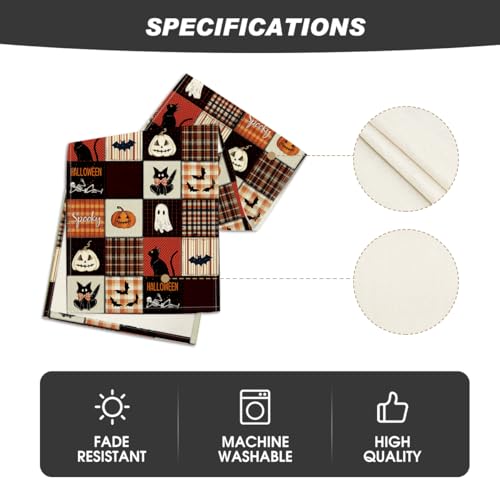Artoid Mode Halloween Table Runner, 13x72 Inch Black Spun Polyester