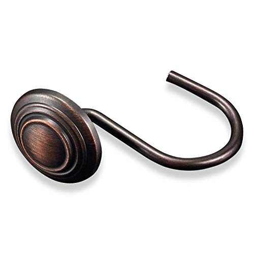 CHICTIE Bronze Shower Curtain Hooks - Rustproof Metal Rings, Set of 12