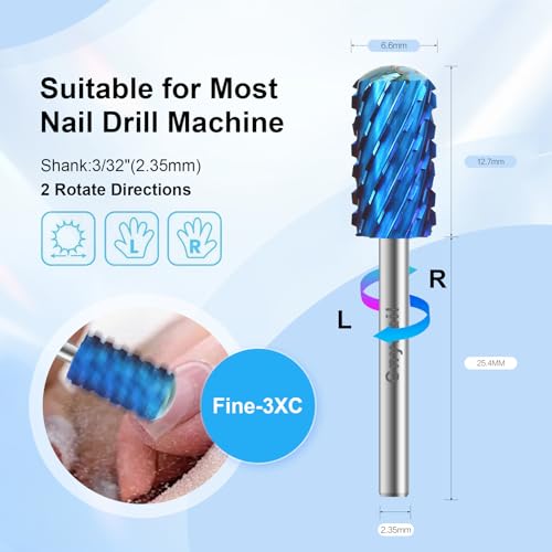 Cnynail 3/32" Tungsten Carbide Safety Nail Drill Bit - Smooth Barrel