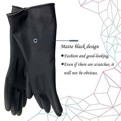 M-Black Heavy Duty Latex Cleaning Gloves for Kitchen & Household