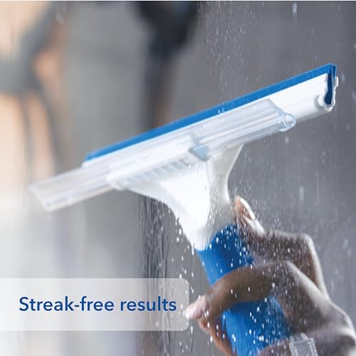 Unger 10” Glass & Tile Squeegee - 2-in-1 Bathroom Cleaner
