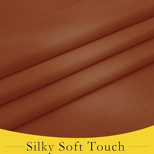 NICETOWN Burnt Orange French Door Curtain, 26"W x 40"L Blackout Window Panel