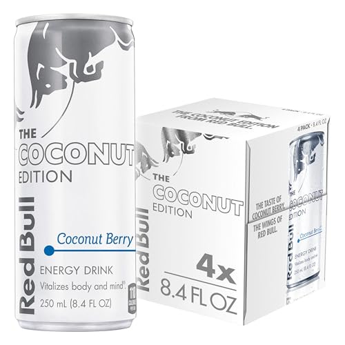 Red Bull Energy Drink Coconut Edition, 8.4 fl oz, Pack of 4