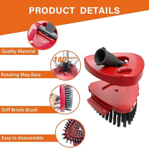 Replacement Mop Base and Scrub Brush for O-Cedar RinseClean 2-Tank System
