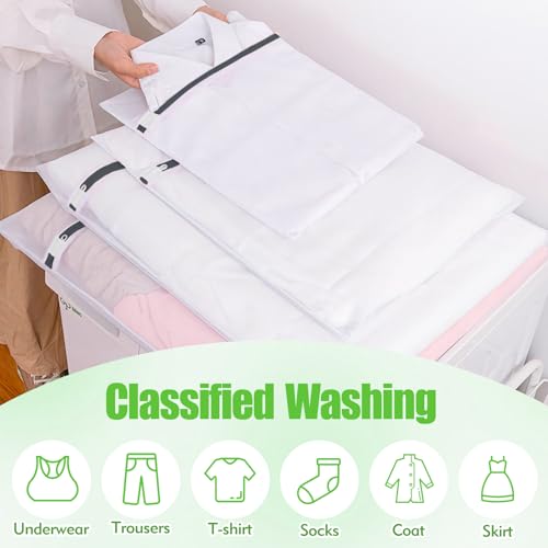 Mesh Laundry Bags for Delicates - 6 Pack with Zipper