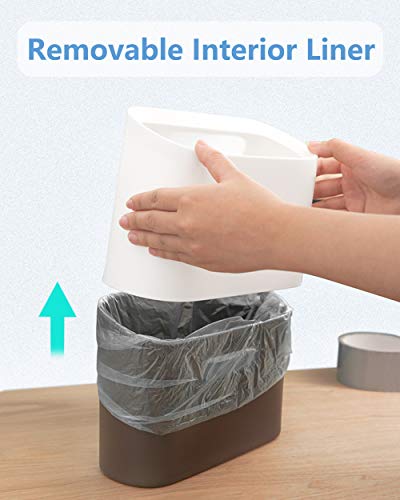 AYADA Mini Desk Trash Can - 0.4 Gal Small Waste Basket with Inclined Opening