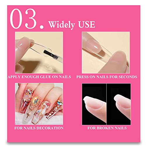 ANYINS Professional Brush-On Nail Glue for Acrylic & Press-On Nails (8ml)