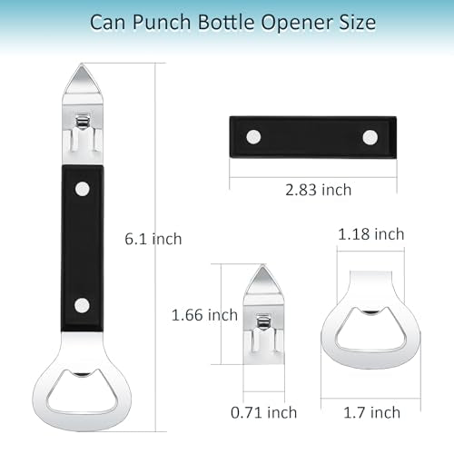 KTOJOY Little Cook 2-in-1 Can & Bottle Opener - Black, Model 6.1, Stainless Steel