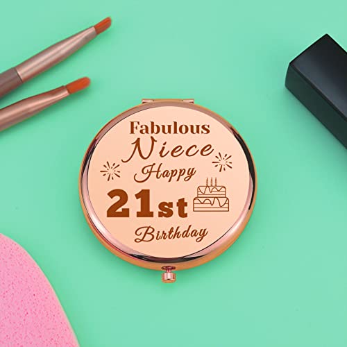Fabulous Niece 21st Birthday Compact Makeup Mirror Gift