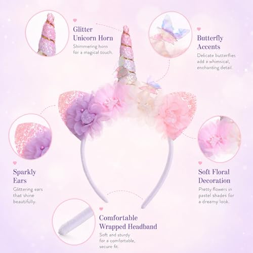 Glitter Unicorn Headband for Girls & Women - Sparkly Hair Accessory