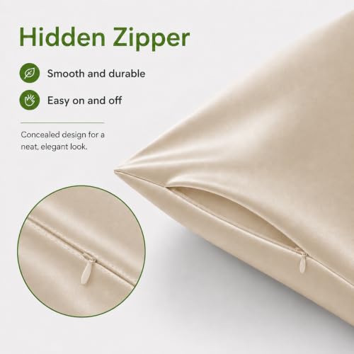 LANYETON Bamboo Viscose Pillowcases Set of 2 - 20 x 26 inches