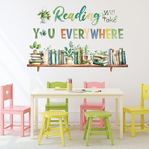 Greenery Inspirational Reading Wall Decals - 2Pcs Large Stickers