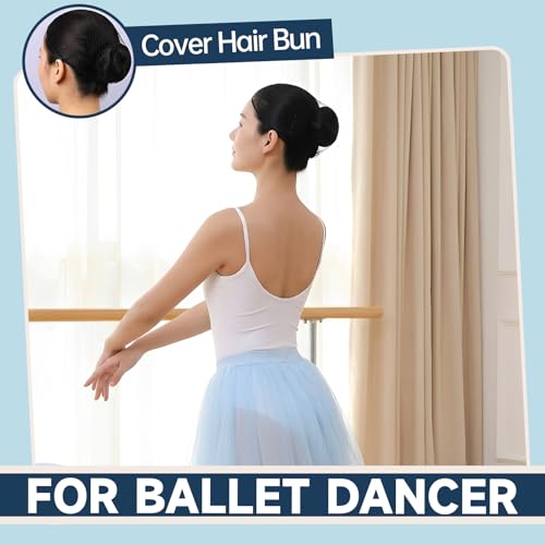 Black Hair Nets for Buns & Food Service - 50 Pcs 24 Inch Nylon Mesh with 20 Hair Pins