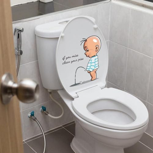 Funny Bathroom Toilet Sticker Waterproof Removable Decal Lid Decor