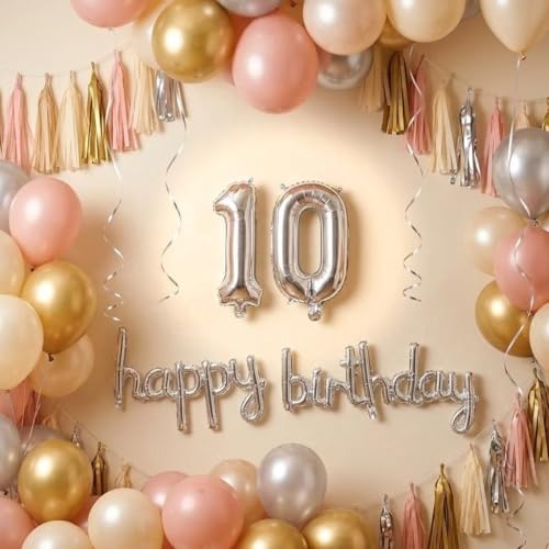 Number 10 Foil Mylar Balloon - 16 Inch Birthday Decoration