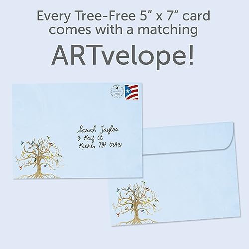 Winter Solstice Greeting Card - Bird Tree of Life - 5x7 - Eco-Friendly