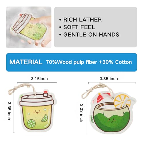 QNZLIGHT 8-Pack Non-Scratch Kitchen Sponges with Hanging Rope - Safe for Non-Stick Pans & Glassware
