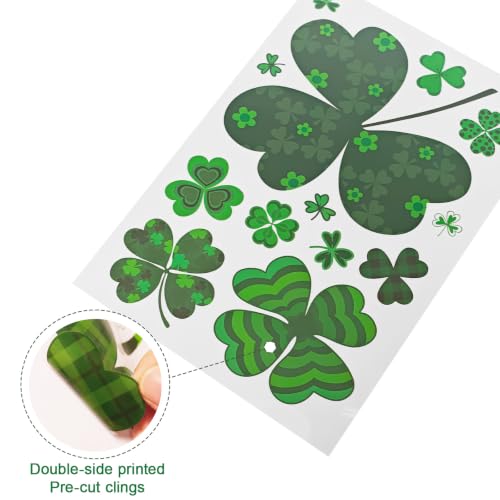St. Patrick's Day Window Clings - 9 Reusable Shamrock Decals