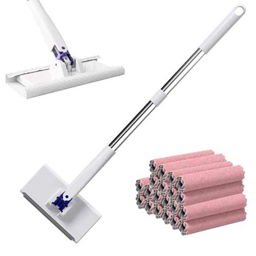 New Mini Disposable Dust Mop with 10 Reusable Cloths No-Touch Dirty