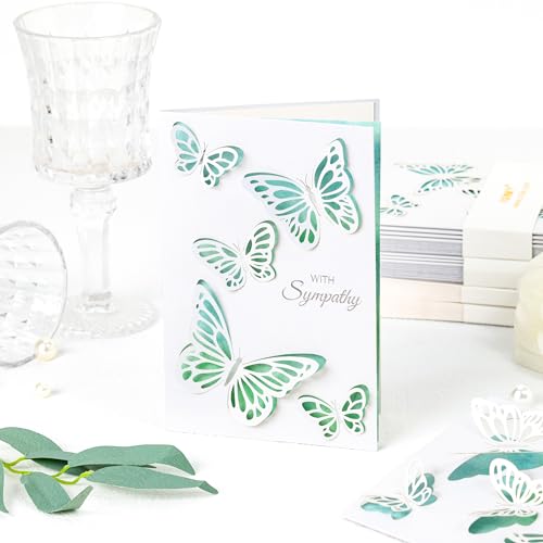 Crisky 2-Pack Sympathy Cards with Envelopes & 3D Butterflies
