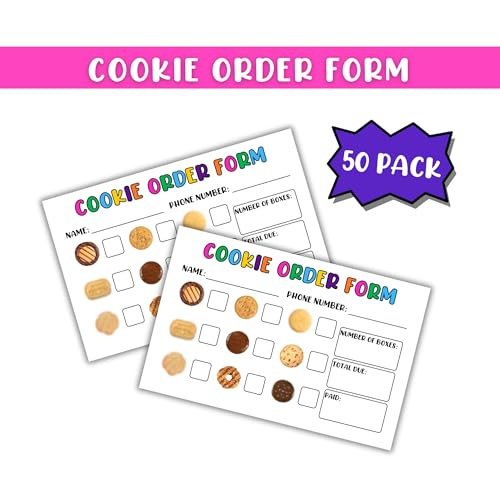Scout Cookie Order Forms 50 Pack 5.5 x 8.5 Inch Paper Supplies