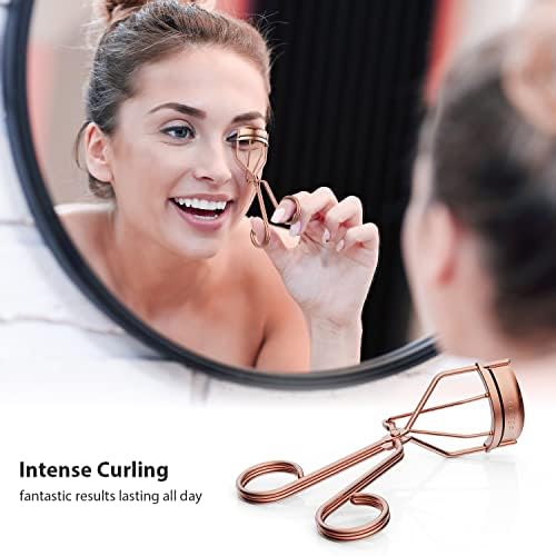 Kaasage Professional Golden Eyelash Curler with Refill Pads & Tweezers
