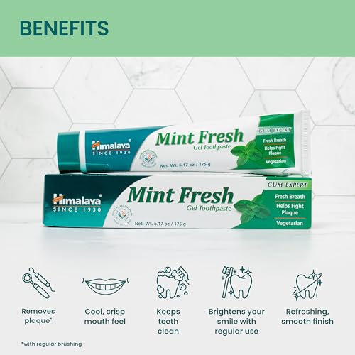 Himalaya Mint Fresh Herbal Gel Toothpaste 6.17 oz Fluoride-Free