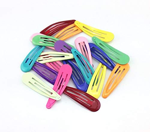 yueton 10 Pairs Colorful Snap Hair Barrettes Glossy Metal Clips for Women