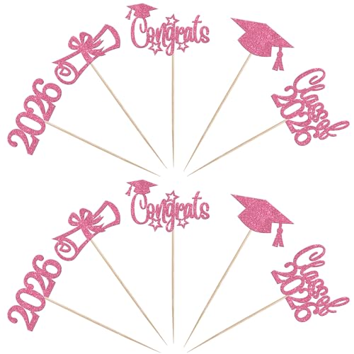 2026 Graduation Centerpiece Sticks - 15 PCS Glitter Decorations