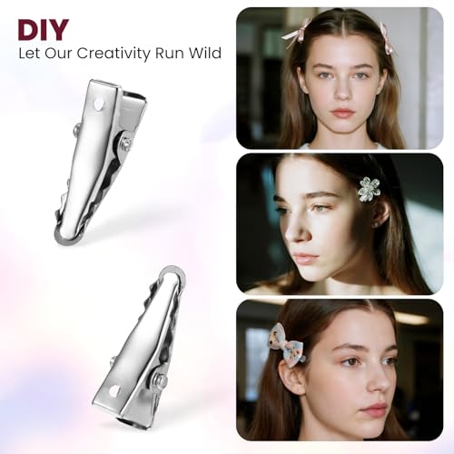 Bewudy 120 Pcs Small Alligator Hair Clips, 0.98 Inch Silver Metal Mini Hair Pins for Styling and DIY Crafts