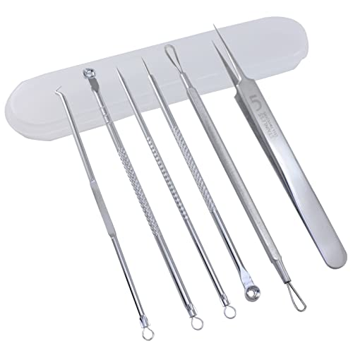 Blackhead Remover Tool Kit - 6-Piece Stainless Steel Blemish Extractor Set