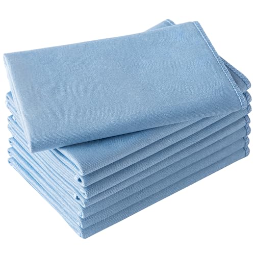 Vnoss Microfiber Glass Cleaning Cloths, 12x16 Inch, 8 Pack - Blue