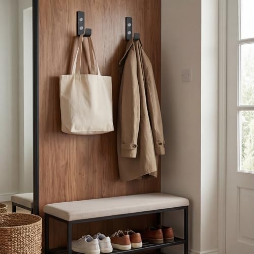 JIMMY LUCKY Heavy Duty J Hooks - 2 Pcs Wall Mounted Utility Hooks