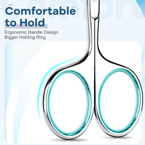 Hdama Safety Nose Hair Scissors with Blunt Tip for Facial Grooming