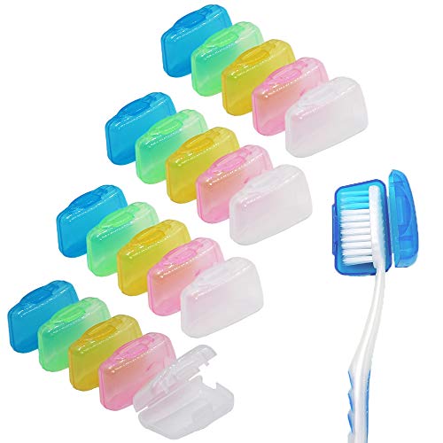 V-TOP Travel Toothbrush Head Covers Clear Portable Pod Caps 20 Pack