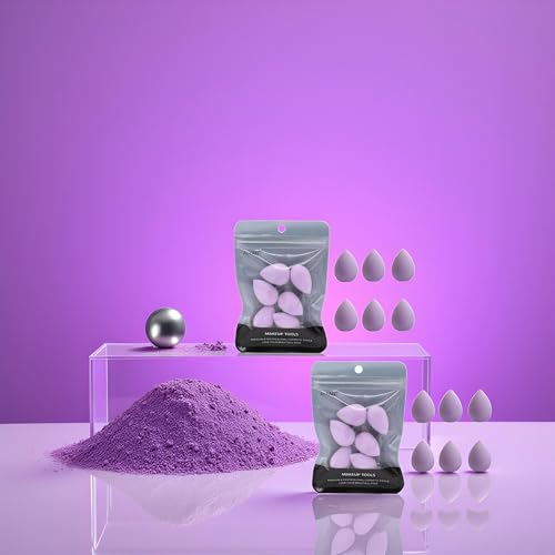 ZLmoue 12Pcs Purple Mini Makeup Sponge Set for Precise Blending