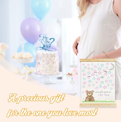 Bear Baby Shower Guest Book - Gender Reveal Canvas Decoration