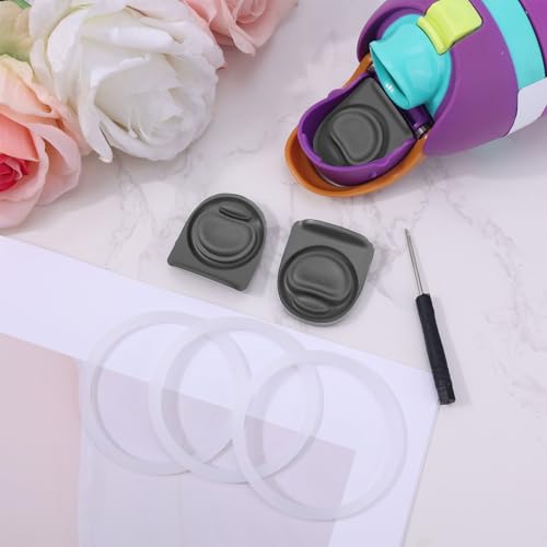 3pcs Bottle O Seal Ring & 3pcs Gasket Replacement Stopper for Owala FreeSip Cap, Silicone Water Bottle Plug Stopper BPA Free Top Lid Mouth Parts Compatible with Owala FreeSip 24oz 32oz