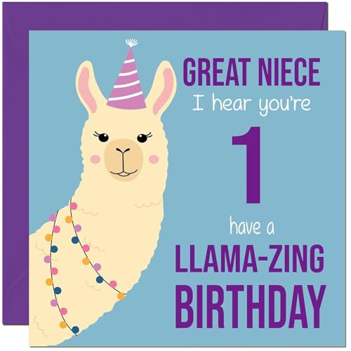 Great Niece Llama Birthday Card - Funny & Eco-Friendly